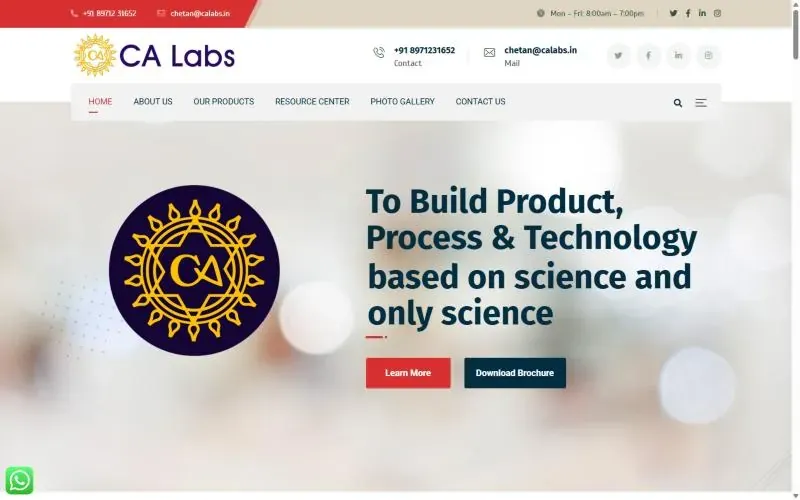 Homepage of the CA Labs website