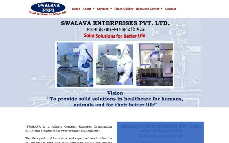 Homepage of the Swalava website