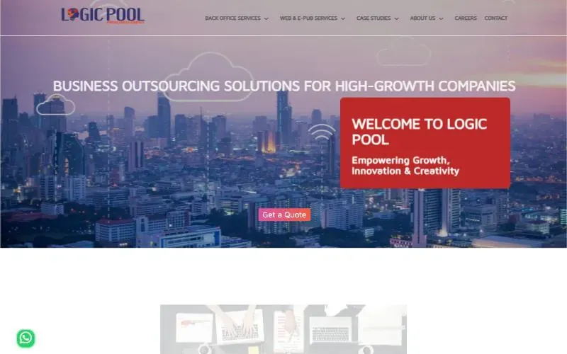 Homepage of the Logic Pool website